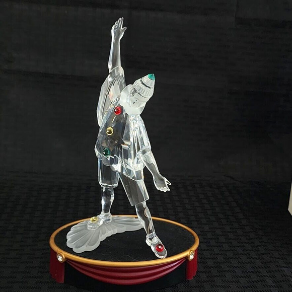 Swarovski Crystal Figurine SCS 1999 Masquerade Pierrot Box Stand COA Mint - Picture 1 of 16